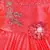 Red satin stitched    dress