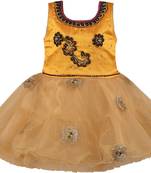 Beige Net stitched    dress