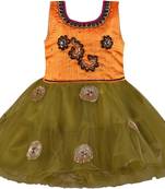 Green Net stitched    dress