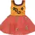 Red Net stitched    dress