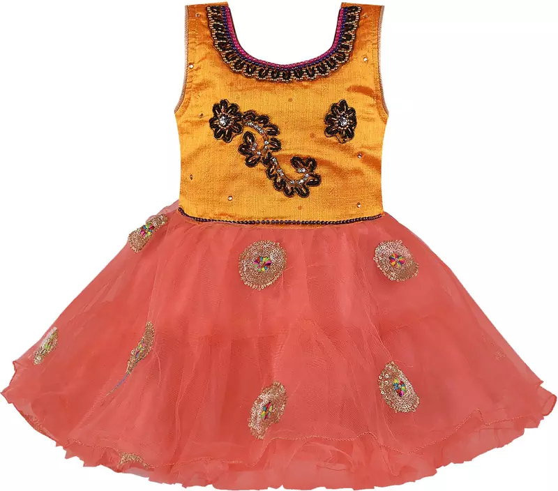 Red Net stitched    dress
