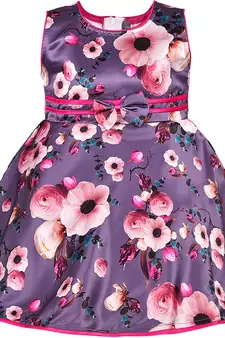Purple satin stitched    dress