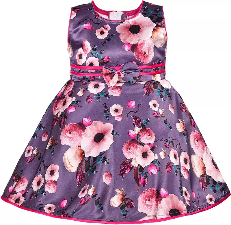 Purple satin stitched    dress