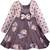 Brown satin stitched    dress