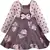 Brown satin stitched    dress