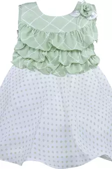Green Georgette stitched    dress