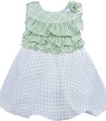 Green Georgette stitched    dress