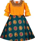 Green Silk stitched    dress