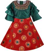 Red Silk stitched    dress