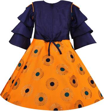 Yellow Silk stitched    dress 2