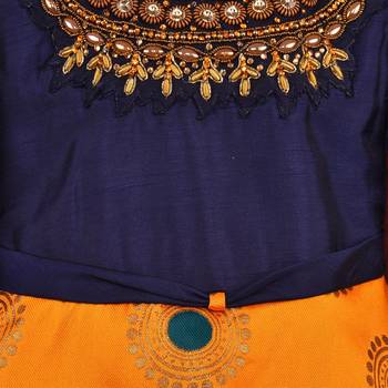 Yellow Silk stitched    dress 3