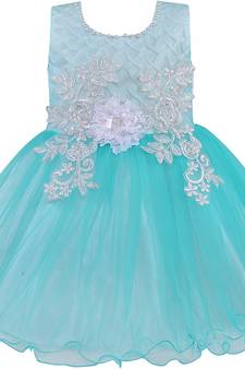 blue Net stitched    dress