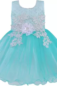 blue Net stitched    dress