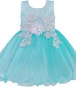 blue Net stitched    dress