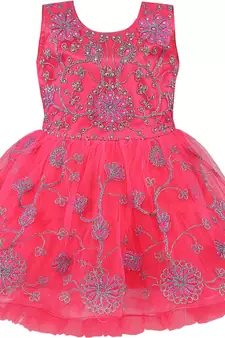Red Net stitched    dress