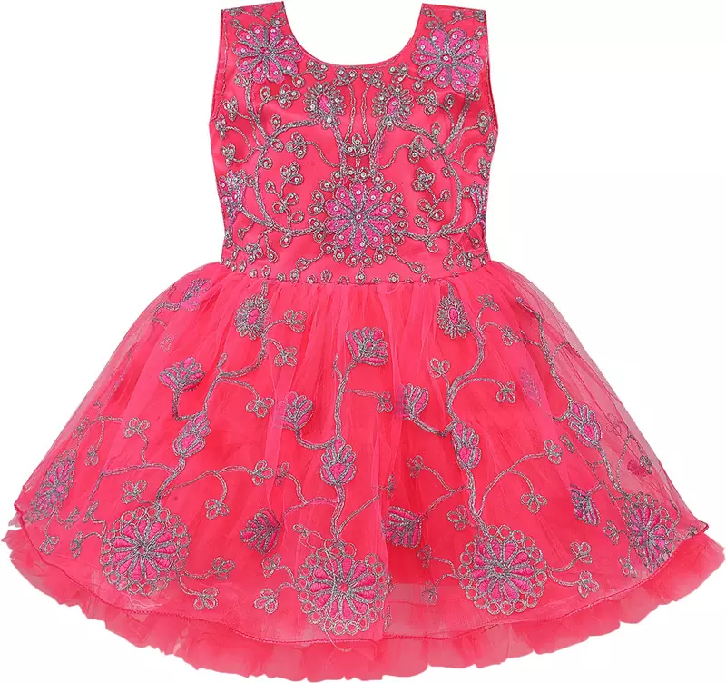 Red Net stitched    dress
