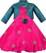 Pink Silk stitched    dress