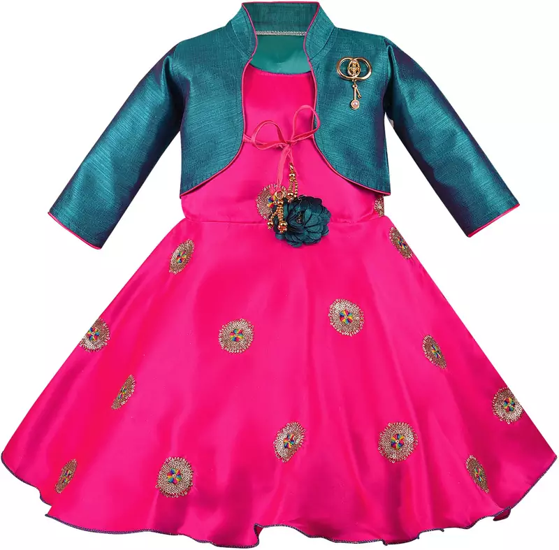 Pink Silk stitched    dress