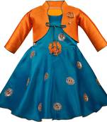 blue Silk stitched    dress