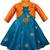 blue Silk stitched    dress