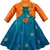 blue Silk stitched    dress