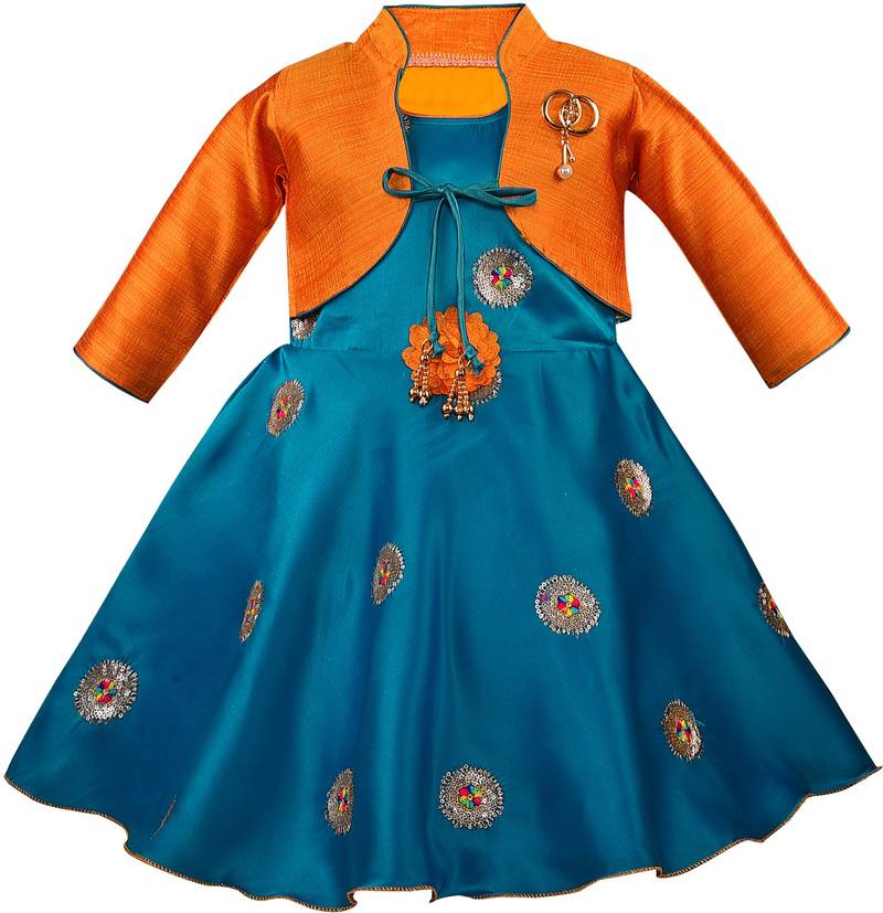 blue Silk stitched    dress