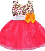 Pink Net stitched    dress