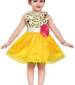 Yellow Net stitched    dress