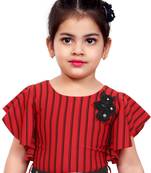 Red Cotton  stitched    dress