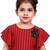 Red Cotton  stitched    dress