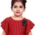 Red Cotton  stitched    dress