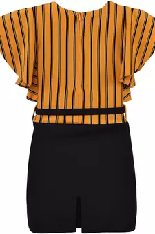 Yellow Cotton  stitched    dress