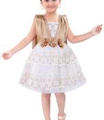 White satin stitched    dress