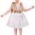 White satin stitched    dress