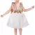 White satin stitched    dress