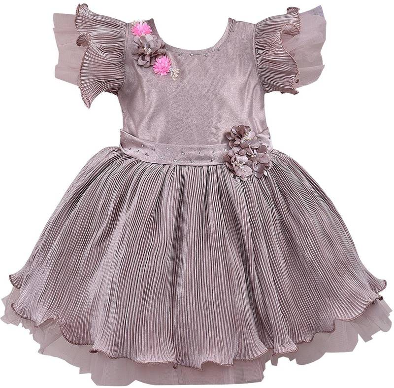 Grey satin stitched    dress