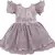 Grey satin stitched    dress
