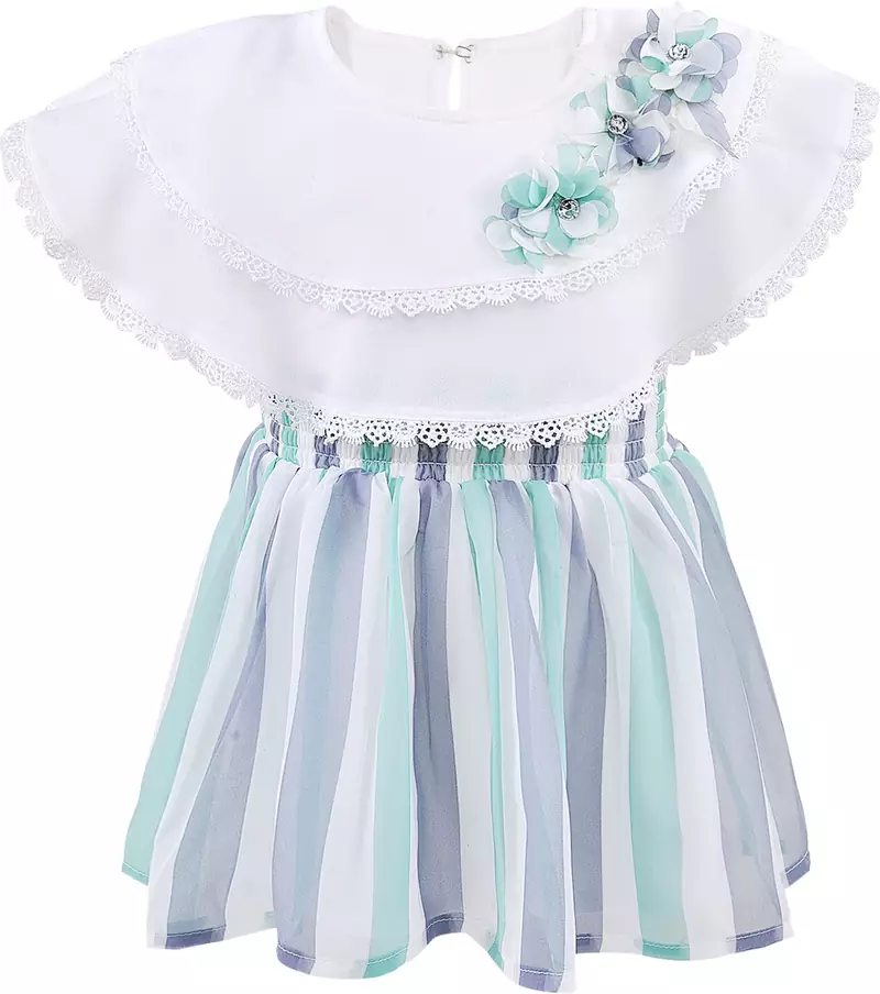 Green Georgette stitched    dress
