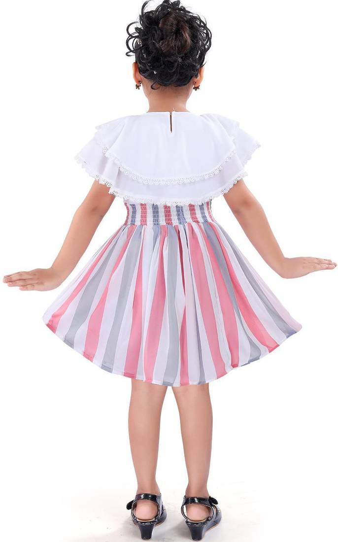 White satin stitched    dress