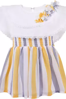 Yellow Georgette stitched    dress