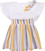 Yellow Georgette stitched    dress