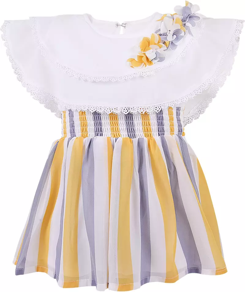Yellow Georgette stitched    dress