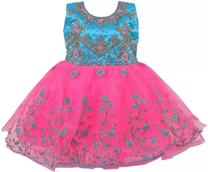 blue Net stitched    dress