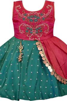 Multicolor Silk stitched    dress