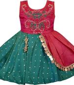 Multicolor Silk stitched    dress