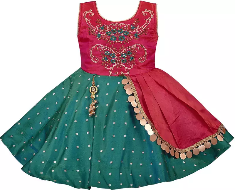 Multicolor Silk stitched    dress