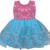 Pink Net stitched    dress