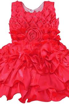 Red Tissue stitched    dress