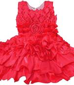 Red Tissue stitched    dress