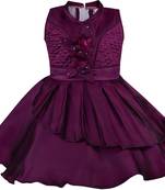 Purple satin stitched    dress